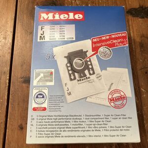5-Pack Genuine Miele FJM Vacuum Cleaner Bags, w/ Filters, Authentic OEM